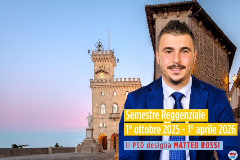 Matteo Rossi designato dal PSD come nuovo Capitano Reggente per il semestre ottobre-aprile
