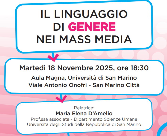 “Il linguaggio di genere nei mass media”: un incontro pubblico all’Università di San Marino